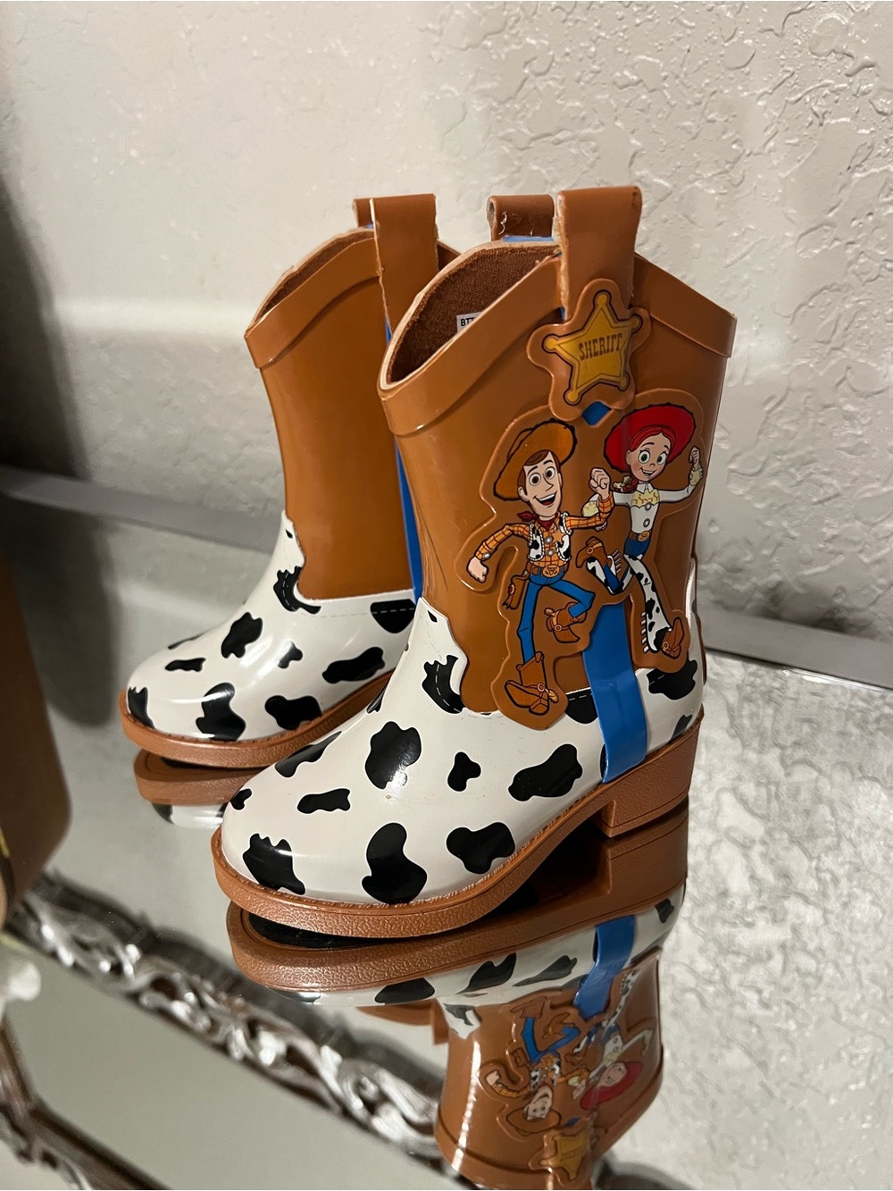 Kids' Cowboy Boots with Woody & Jessie Art - Brown/White